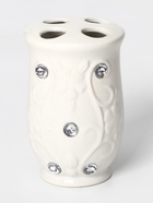 Аксессуары для ванной Доляна «Изящный барельеф», 4 предмета, дозатор 250 мл, мыльница, 2 стакана, белые - Фото 4