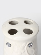 Аксессуары для ванной Доляна «Изящный барельеф», 4 предмета, дозатор 250 мл, мыльница, 2 стакана, белые - Фото 5