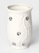 Аксессуары для ванной Доляна «Изящный барельеф», 4 предмета, дозатор 250 мл, мыльница, 2 стакана, белые - Фото 6