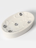 Аксессуары для ванной Доляна «Изящный барельеф», 4 предмета, дозатор 250 мл, мыльница, 2 стакана, белые - Фото 7