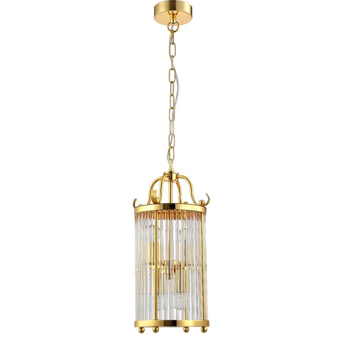 Светильник подвесной Crystal Lux, Tadeo 3031/204, E14, 4х40 Вт, 51х23х23 см, цвет золотой
