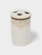 Набор аксессуаров для ванной комнаты Доляна «Золотая роскошь», 4 предмета, дозатор 250 мл, мыльница, 2 стакана, белый - Фото 5