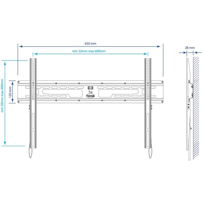 Кронштейн для телевизора Kromax FLAT-1 черный 32"-90" макс.65кг настенный фиксированный - фото 51540060