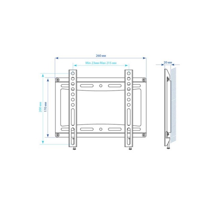 Кронштейн для телевизора Kromax IDEAL-5 черный 15"-47" макс.35кг настенный фиксированный - фото 51516916