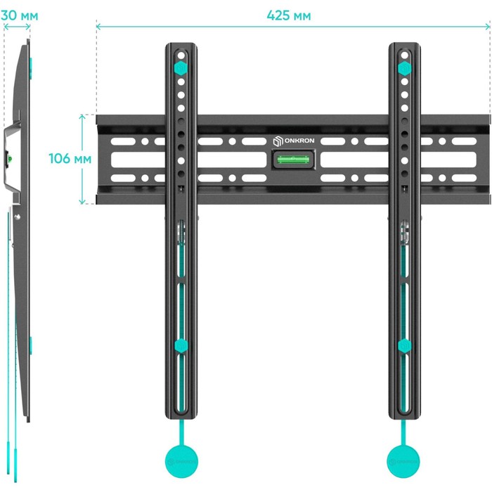 Кронштейн для телевизора Onkron FM2 черный 32"-65" макс.50кг настенный фиксированный - фото 51516995