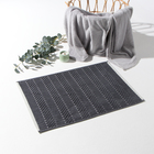 Коврик махровый «Этель» Lines, 50×70 см, хлопок 100%, тёмно-серый - Фото 1