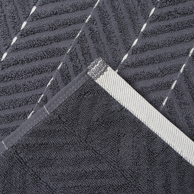 Коврик махровый «Этель» Lines, 50×70 см, хлопок 100%, тёмно-серый