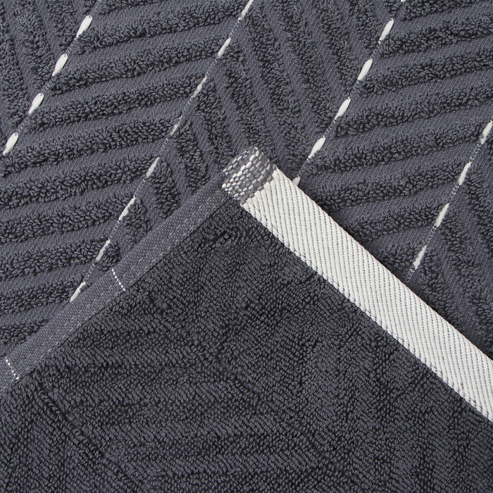 Коврик махровый Этель Lines, цв. тёмно-серый, 50х70 см, 100% хлопок, 750 г/м2