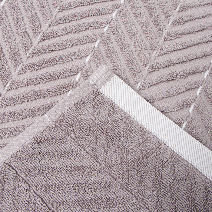 Коврик махровый Этель Lines, цв. светло-серый, 50х70 см, 100% хлопок, 750 г/м2