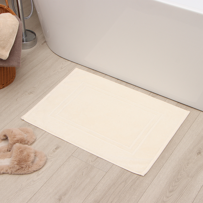 Коврик махровый «Этель» Classic, 50×70 см, хлопок 100%, молочный - Фото 1