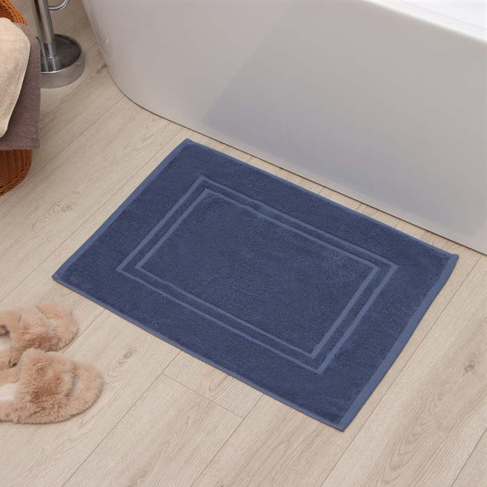 Коврик махровый «Этель» Classic, 50×70 см, хлопок 100%, синий - Фото 1