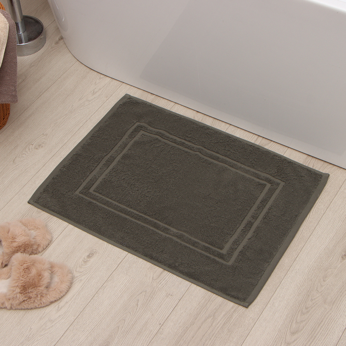 Коврик махровый «Этель» Classic, 50×70 см, хлопок 100%, серо-зелёный - Фото 1