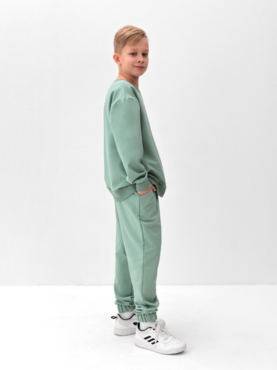 Костюм (свитшот и брюки) детский MINAKU: Casual Collection, цвет оливы, рост 98 см