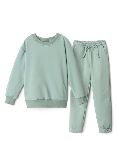 Костюм (свитшот и брюки) детский MINAKU: Casual Collection, цвет оливы, рост 98 см