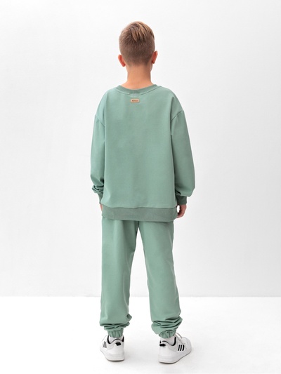Костюм (свитшот и брюки) детский MINAKU: Casual Collection, цвет оливы, рост 134 см