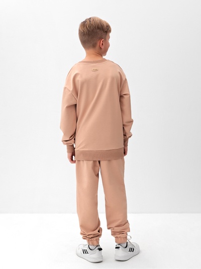 Костюм (свитшот и брюки) детский MINAKU: Casual Collection, бежевый, рост 98 см