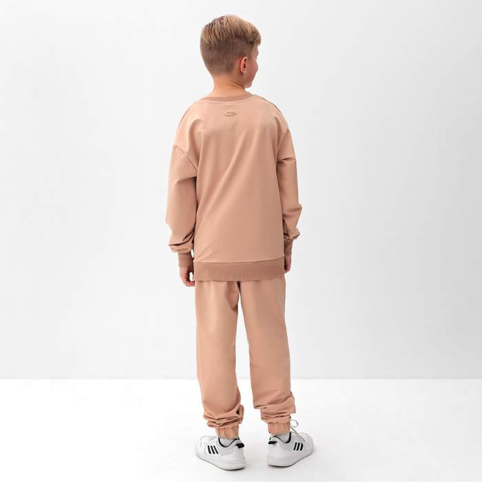 Костюм (свитшот и брюки) детский MINAKU, цвет бежевый, рост 122 см