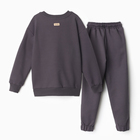 Костюм (свитшот и брюки) детский MINAKU, цвет графит, рост 98 см - Фото 11