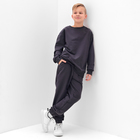 Костюм (свитшот и брюки) детский MINAKU, цвет графит, рост 158 см - Фото 3