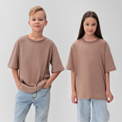 Футболка детская MINAKU: Casual Collection, бежевая, рост 110 см