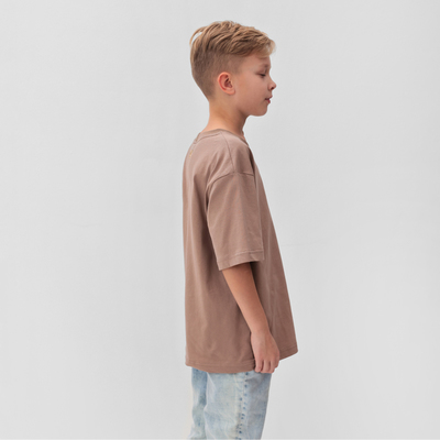 Футболка детская MINAKU: Casual Collection, бежевая, рост 110 см