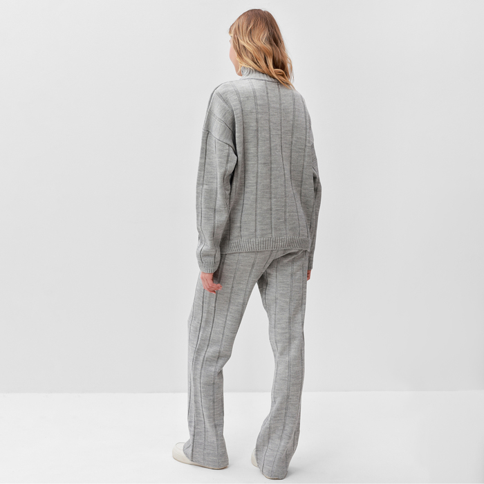 Костюм женский (джемпер+брюки) MINAKU: Knitwear collection цвет светло-серый, р-р 42-44