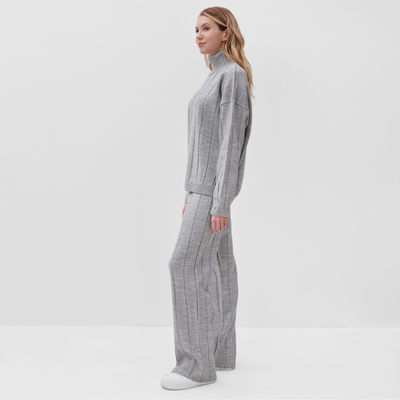 Костюм женский (джемпер, брюки) MINAKU: Knitwear Collection, размер 50-52, светло-серый
