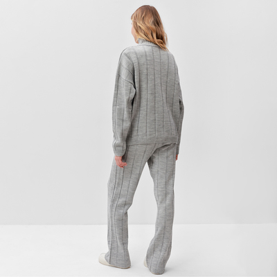 Костюм женский (джемпер, брюки) MINAKU: Knitwear Collection, размер 50-52, светло-серый