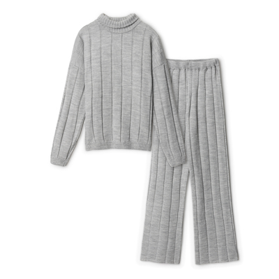 Костюм женский (джемпер, брюки) MINAKU: Knitwear Collection, размер 50-52, светло-серый