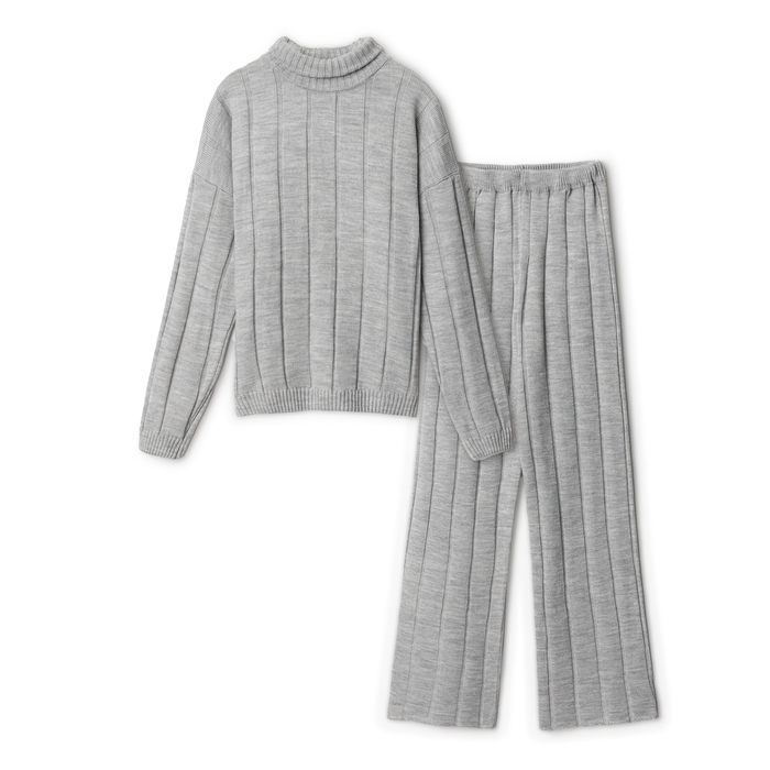 Костюм женский (джемпер+брюки) MINAKU: Knitwear collection цвет светло-серый, р-р 50-52