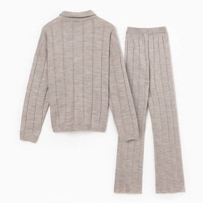 Костюм женский (джемпер, брюки) MINAKU: Knitwear Collection, размер 42-44, капучино