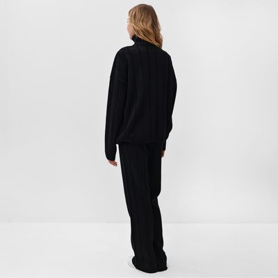 Костюм женский (джемпер, брюки )MINAKU: Knitwear Collection, размер 46-48, чёрный