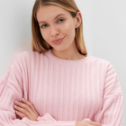 Джемпер вязаный женский MINAKU:Knitwear collection цвет розовый, р-р 54-56 9946062 - фото 78410