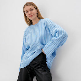 Джемпер вязаный женский MINAKU:Knitwear collection цвет голубой, р-р 50-52