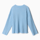 Джемпер вязаный женский MINAKU:Knitwear collection цвет голубой, р-р 54-56 - Фото 10