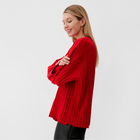 Джемпер вязаный женский MINAKU:Knitwear collection цвет красный, размер 50-52 - Фото 5