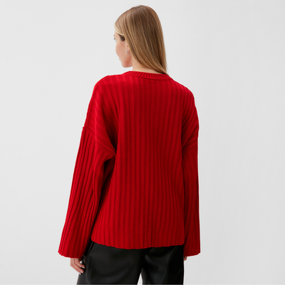 Джемпер женский вязаный MINAKU:Knitwear collection, красный, размер 50-52
