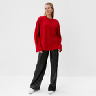 Джемпер вязаный женский MINAKU:Knitwear collection цвет красный, размер 54-56 - Фото 2