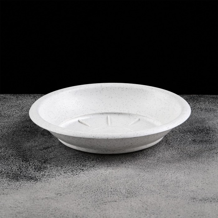 Поддон для горшка, d = 12 см, пластик, цвет мрамор - Фото 1