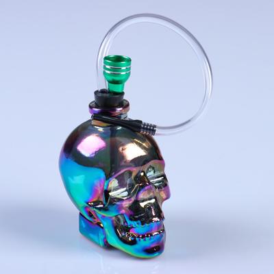 Бонг курительный, h=15 см, «Череп», стеклянный