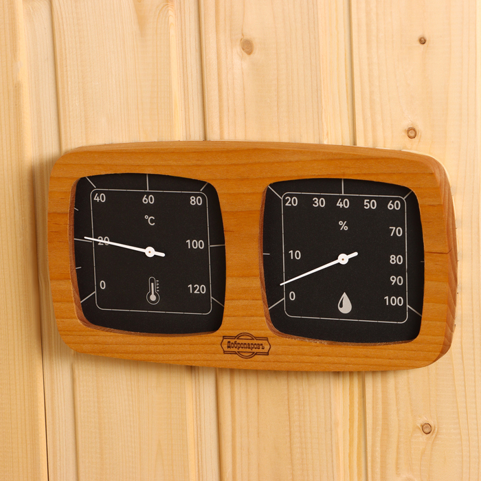 Термометр - гигрометр для бани и сауны, 23.5×12.7×2.5 см, деревянный, «Добропаровъ» - Фото 1
