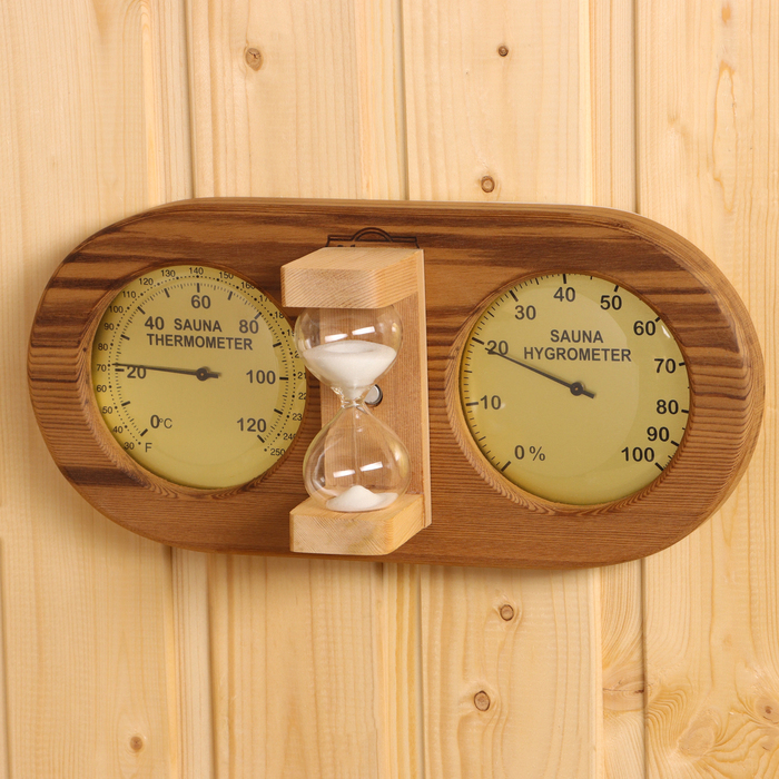 Песочные часы с термометром-гигрометром 29х14х8,3 см V-T080-2 - Фото 1