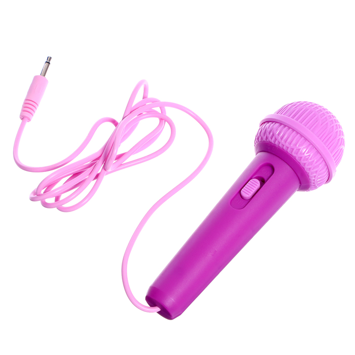 Музыкальнй микрофон с колонкой, звук, свет, цвет фиолетовый - фото 1906567996