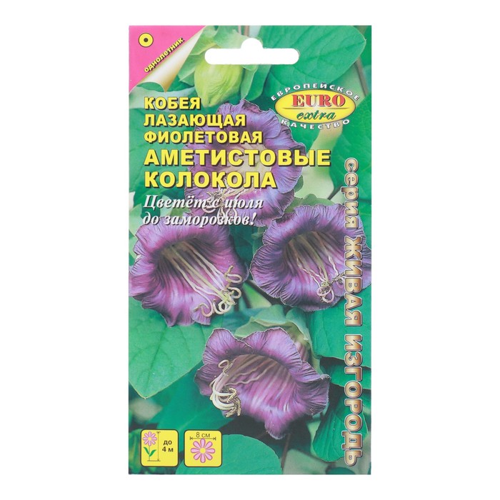 

Семена цветов Кобея "Аметистовые колокола" фиолетовая, 0,3 г