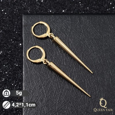 УЦЕНКА Серьги металл «Шипы» удлинённые, цвет золото