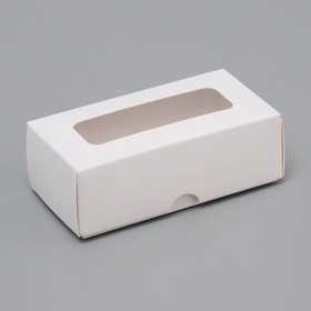 Коробка для 2 конфеты, белая, 10.5×5.5×3.5 см