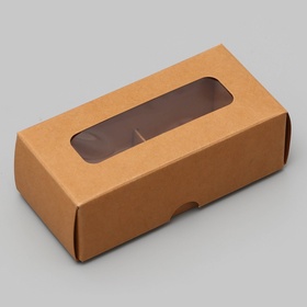 Коробка для 2 конфеты, крафт, 5×10.5×3.5 см