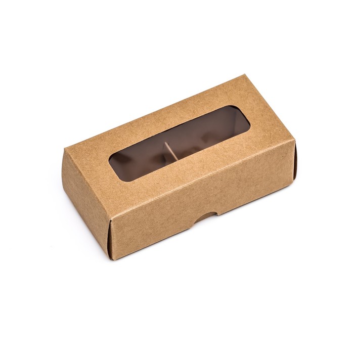 Коробка складная под 2 конфеты, крафт, 5 х 10,5 х 3,5 см