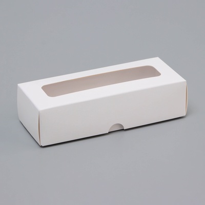 Коробка для 3 конфеты, с окном, белый 13×5×3.3 см