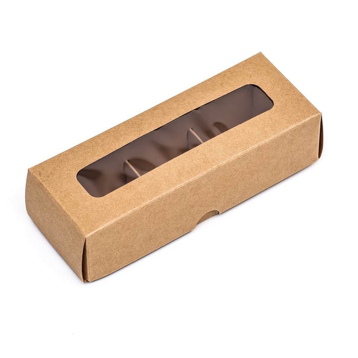 Коробка складная под 3 конфеты, крафт, 5 х 13,7 х 3,5 см